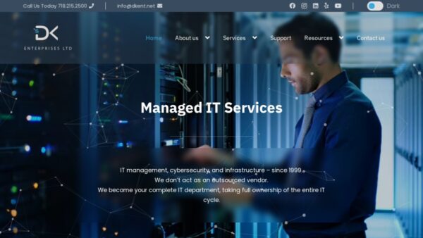 DKs Enterprises managed IT services website homepage